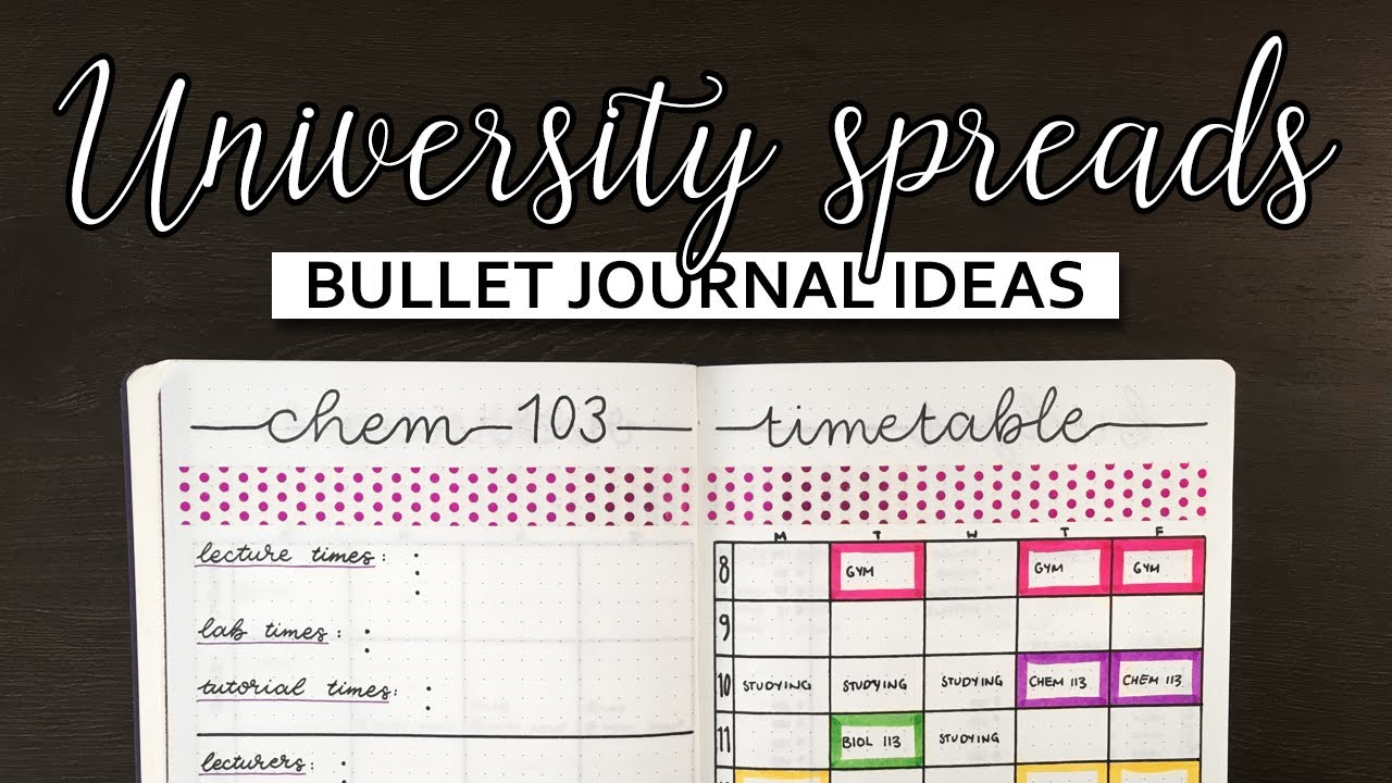 SPREADS FOR UNIVERSITY STUDENTS 💜 Bullet journal ideas for college students | Bullet journal ideas