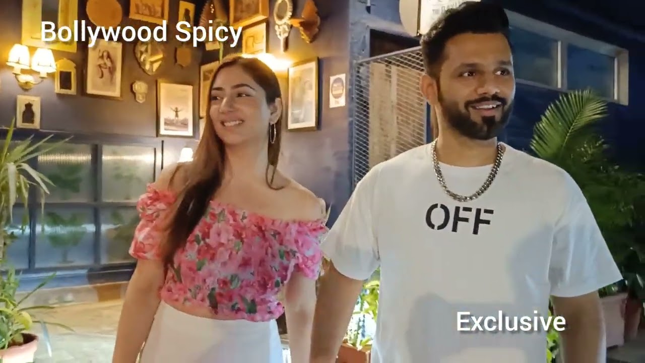 Exclusive :- Rahul Vaidya Disha Parmar with family post dinner In  juhu