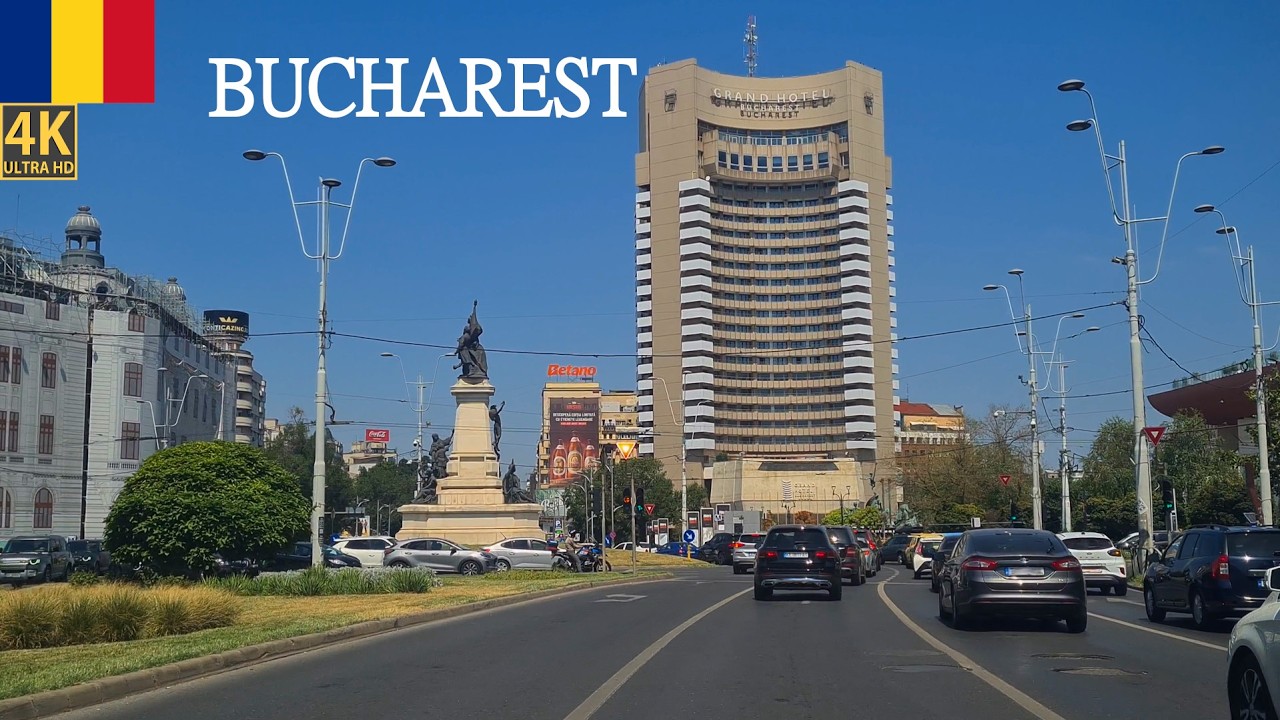 4K City Drive Bucharest Romania București - Corneliu Coposu - DN6 - Universitatea - Piața Romană 4K
