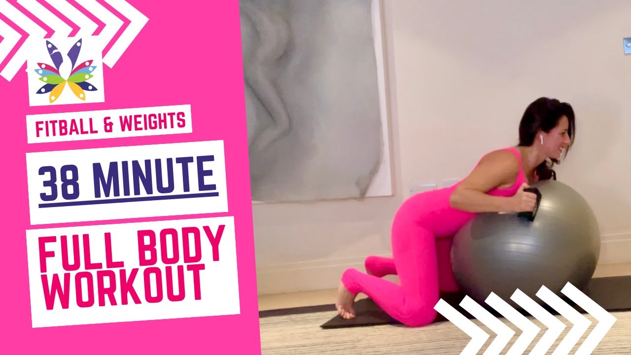 Full Body Pilates Workout FitBall & Dumbbells - 38 mins #pilates #fitball #fullbodyworkout