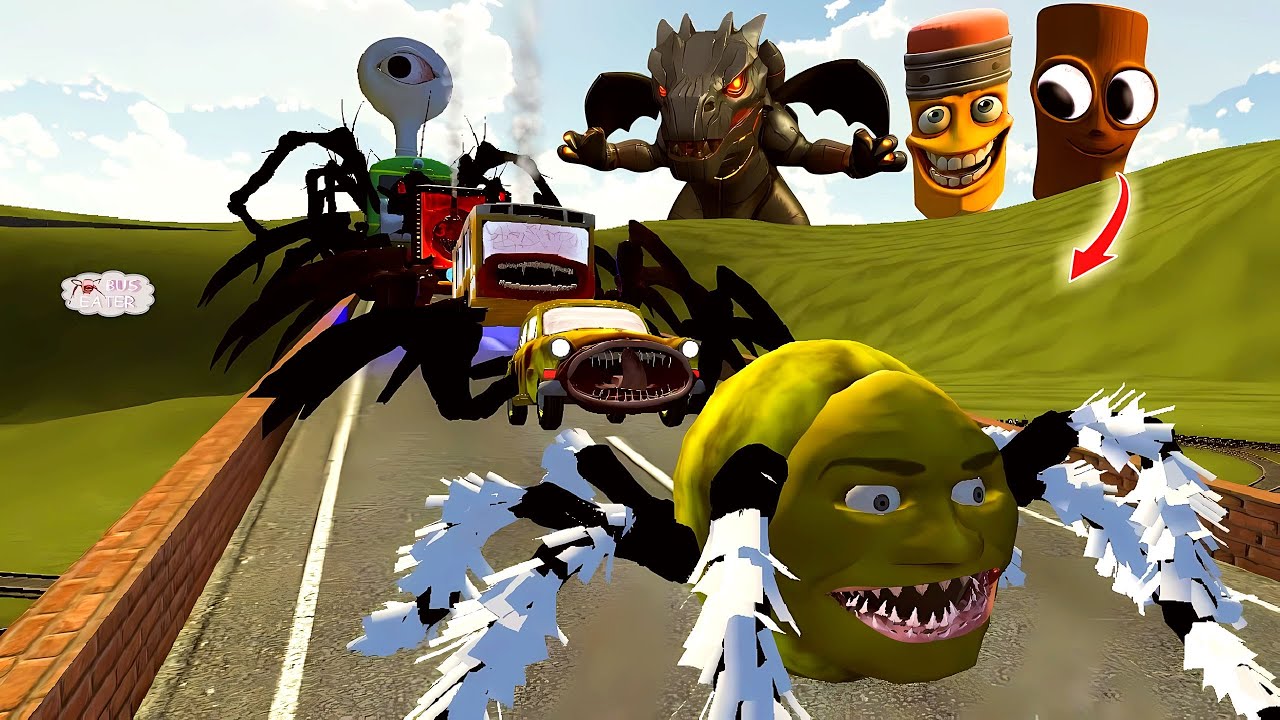 NEW MONSTERS Big & Small: Choo Choo Eater, Moto Sahur, Bus Lin Gang, Eye Tower, Car Charles (GMOD)