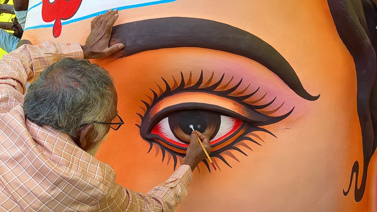 India's Biggest Khairatabad Ganesh Final look | Khairatabad Ganesh Eye Painting Done | Big Ganesh 
