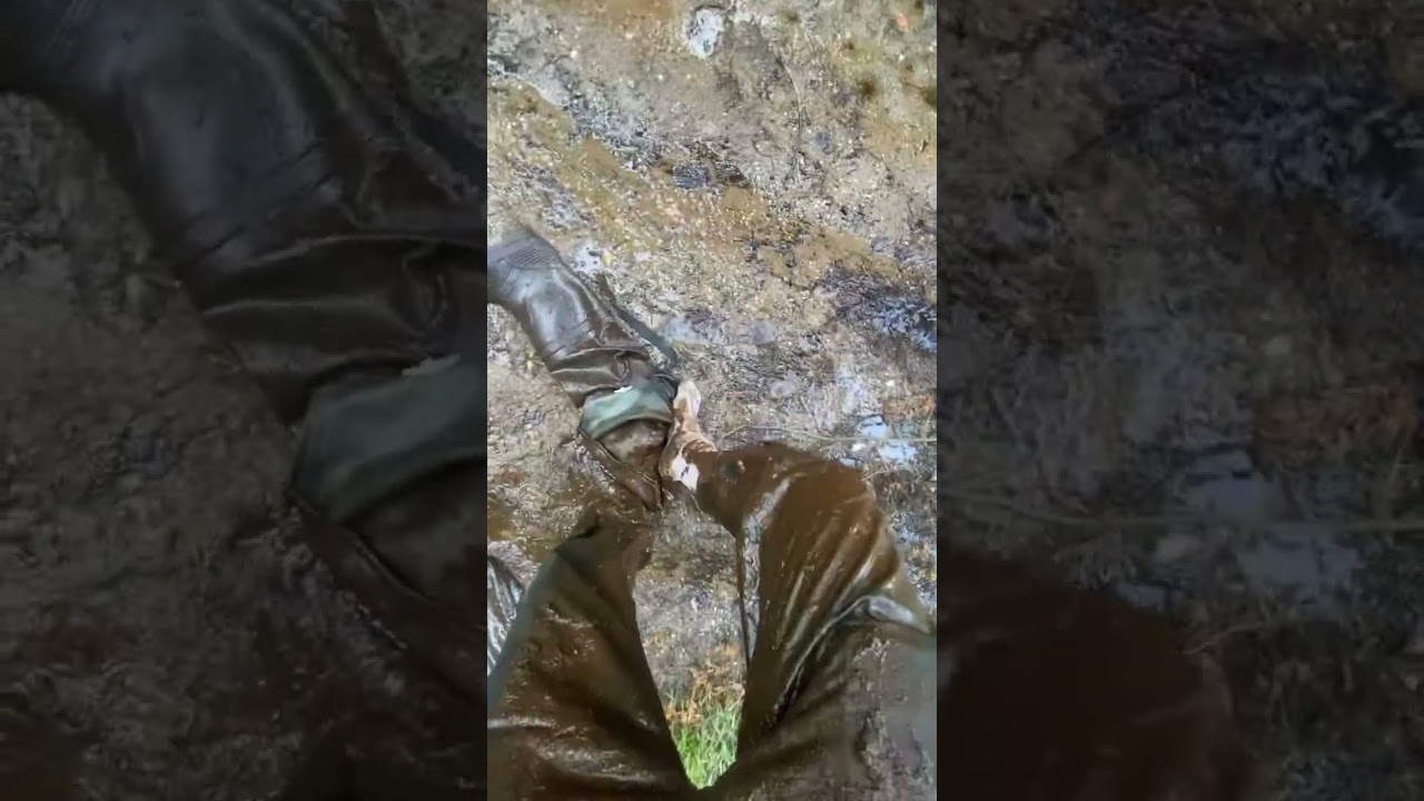 Waders flooded in mud