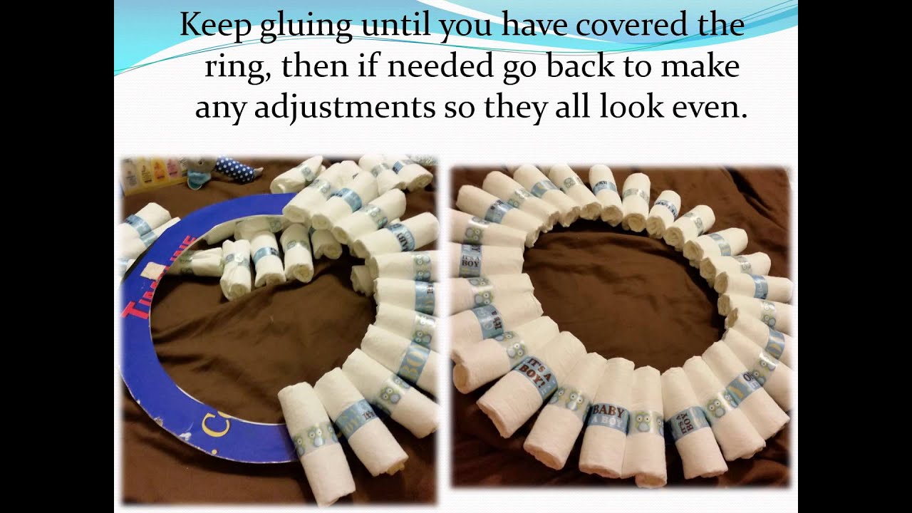 How to make a diaper wreath