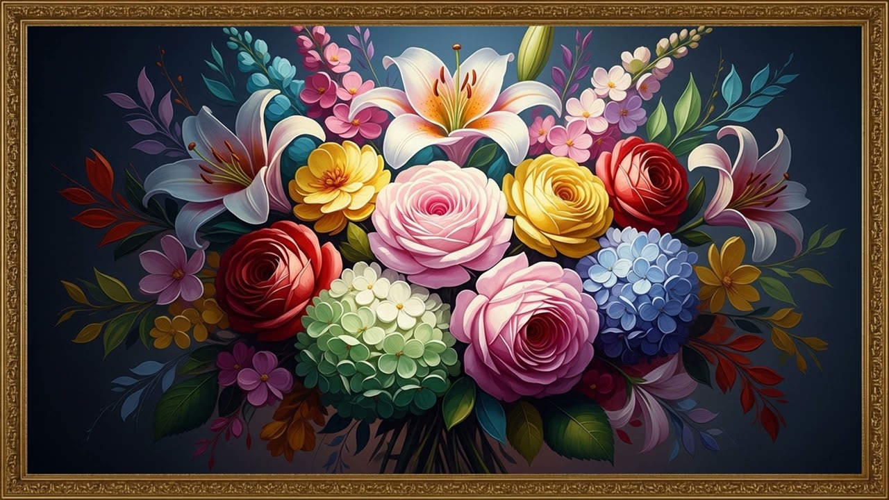 Expressive Floral Bouquet Artwork 4K | Rich Tone Gallery Presentation