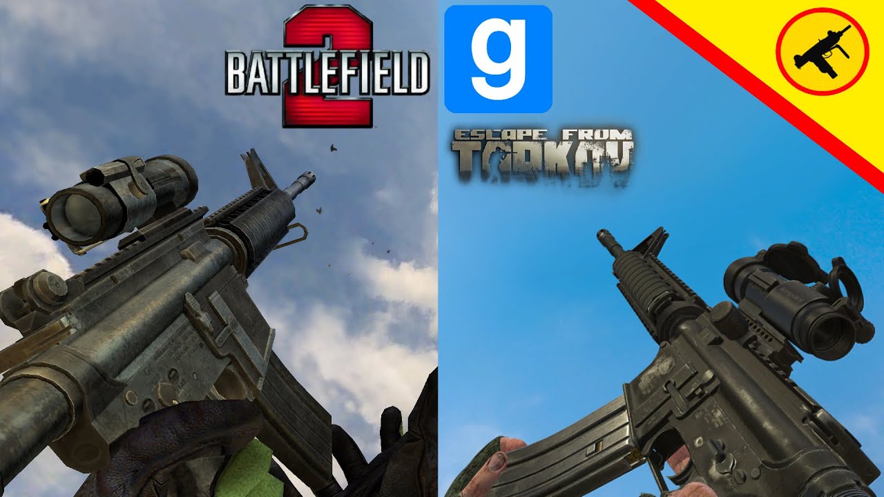 Battlefield 2 vs GMOD's ARC9 EFT M4 & M16A2 comparison