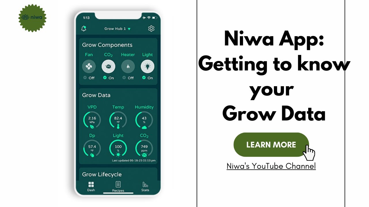 How To - Using the Stats Section of your Niwa Grow Hub app, Explained