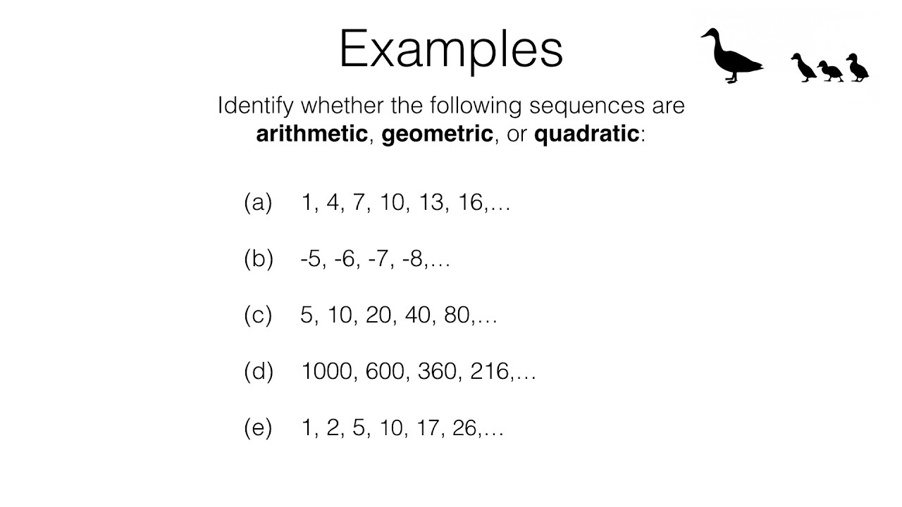 A24b Recognising arithmetic, geometric and quadratic sequences