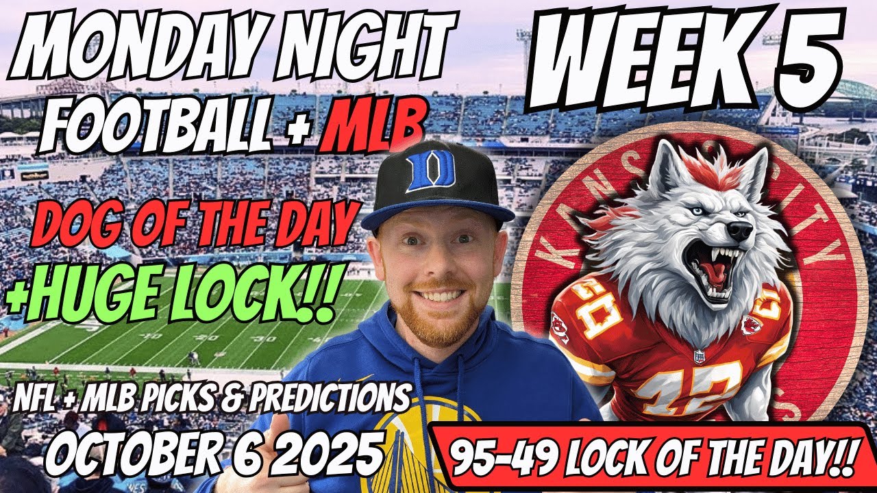 Chiefs vs Jaguars Monday Night Football Picks Week 5 | Free NFL & MLB Picks Today Monday 10/6/2025