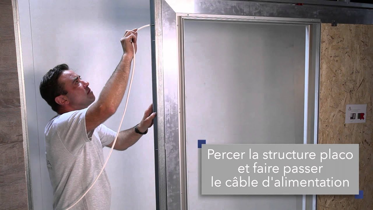 Pose de porte automatique d'intérieur en galandage Galino - Softica