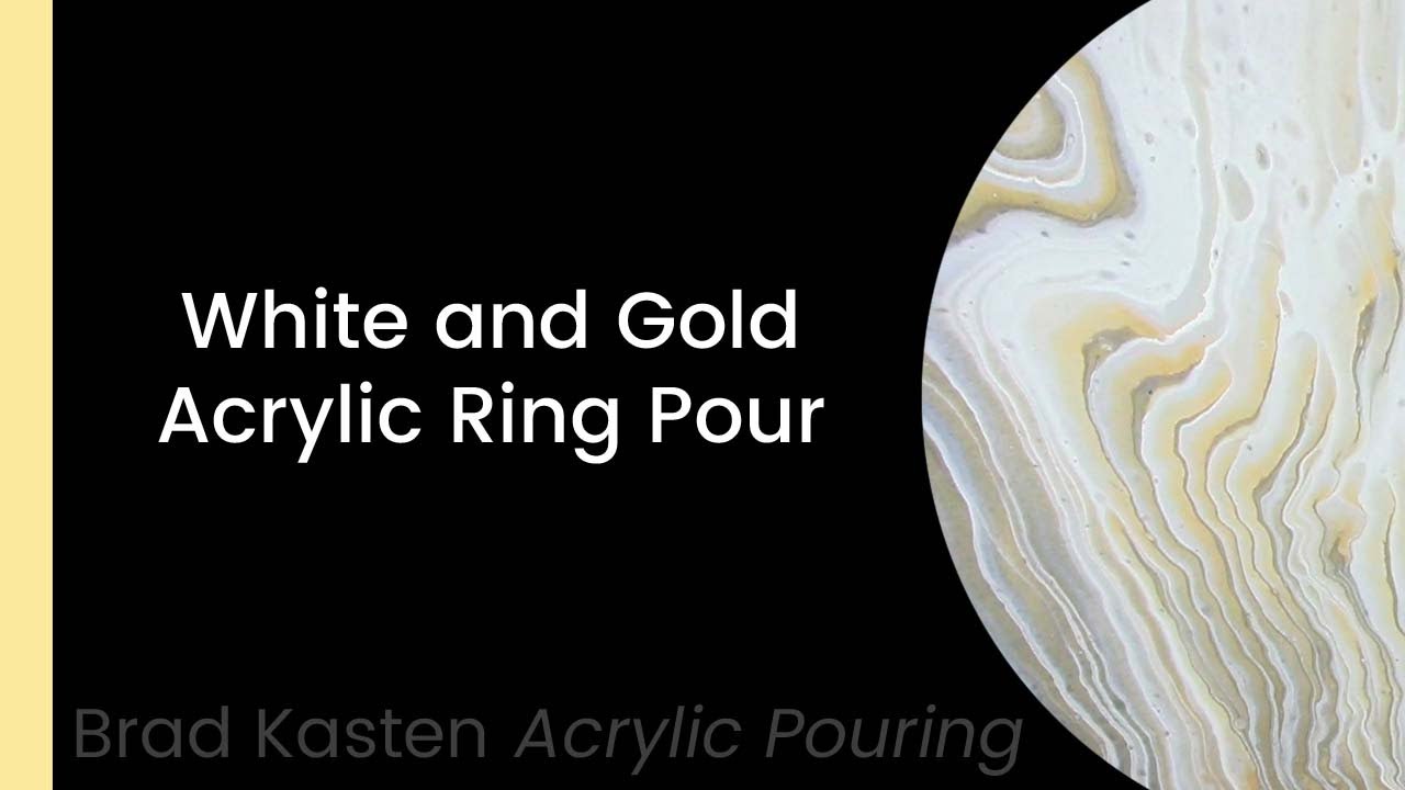 Acrylic Ring Pour Tutorial - White And Gold Acrylic Pour