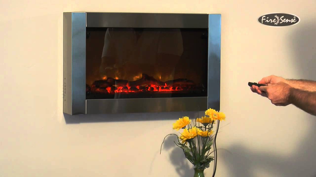 Stainless Steel Wall Mounted Electric Fireplace Item 60758