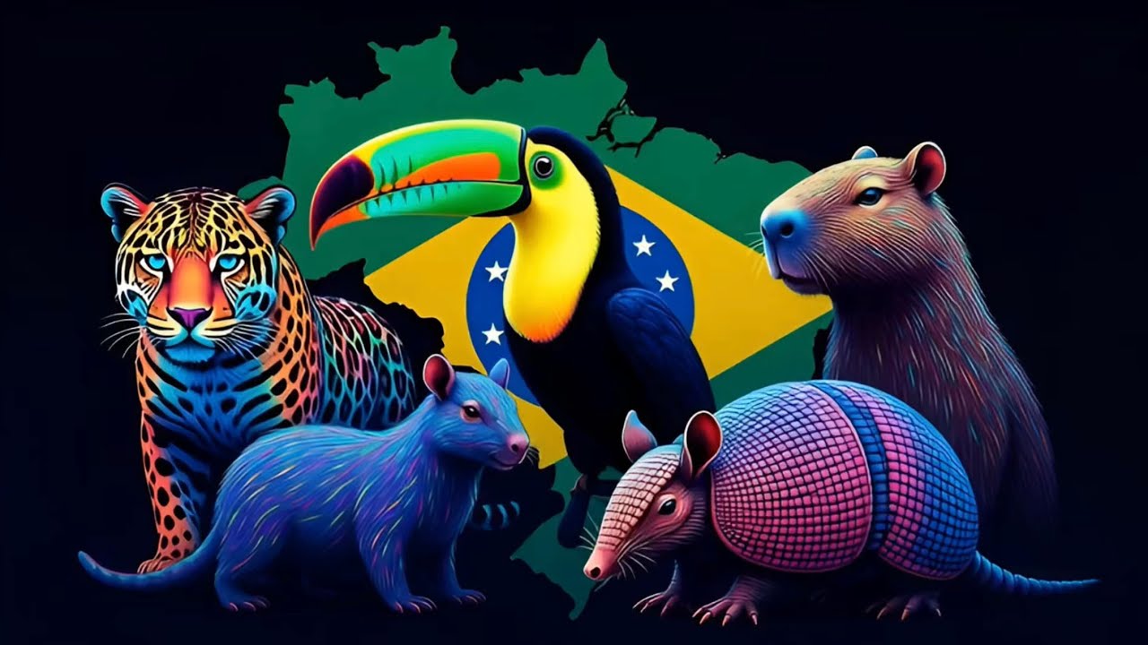 3D Hologram Neon Animals in Brazil 🇧🇷 | Wild Jungle Creatures Come to Life!
