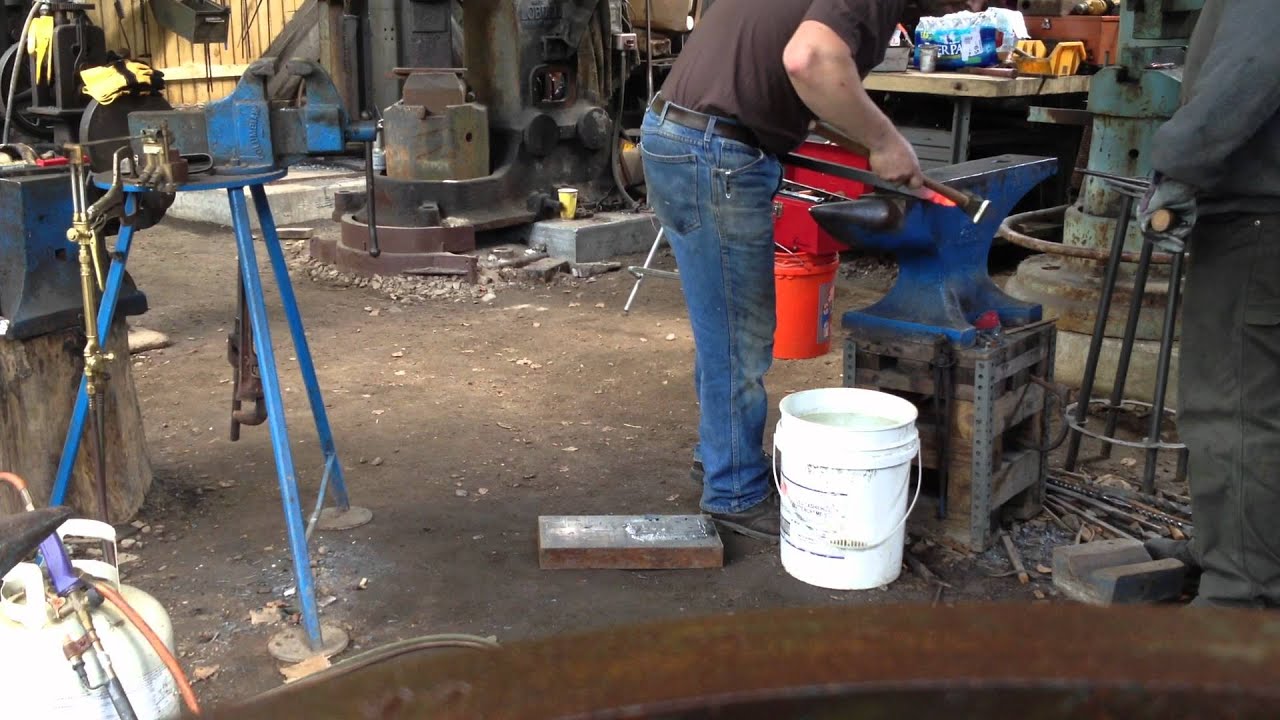 Sam Salvati forging a katzbalger pommel, Matt Stagmer striking part 3