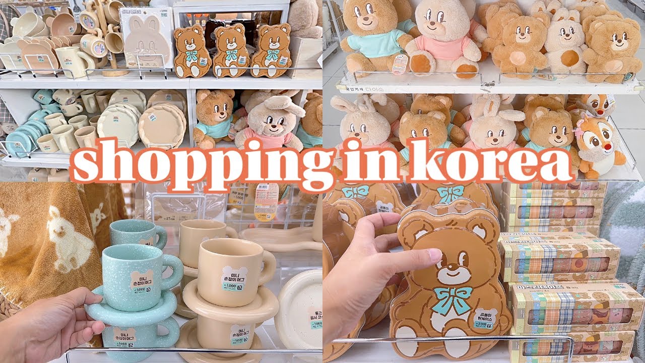 shopping in korea vlog 🇰🇷 daiso haul 🐻 cozy autumn bear & bunny collection
