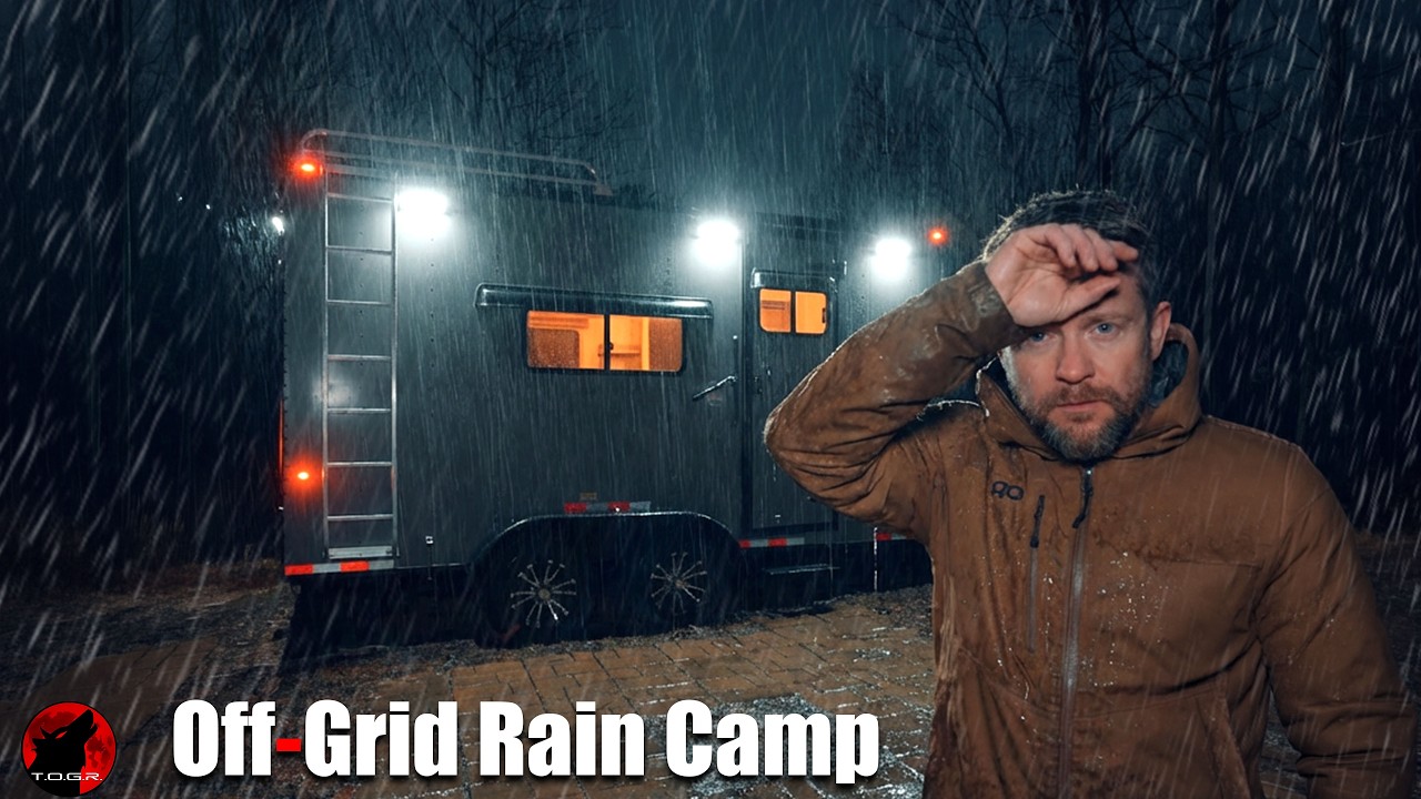Rainstorm Camping in Remote Cabin - Heavy Rain - Torrential Downpours