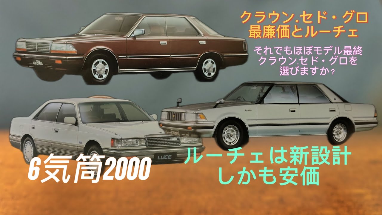 86年  セド・グロ＆クラウンモデル末期の最廉価とルーチェの今更BG📖