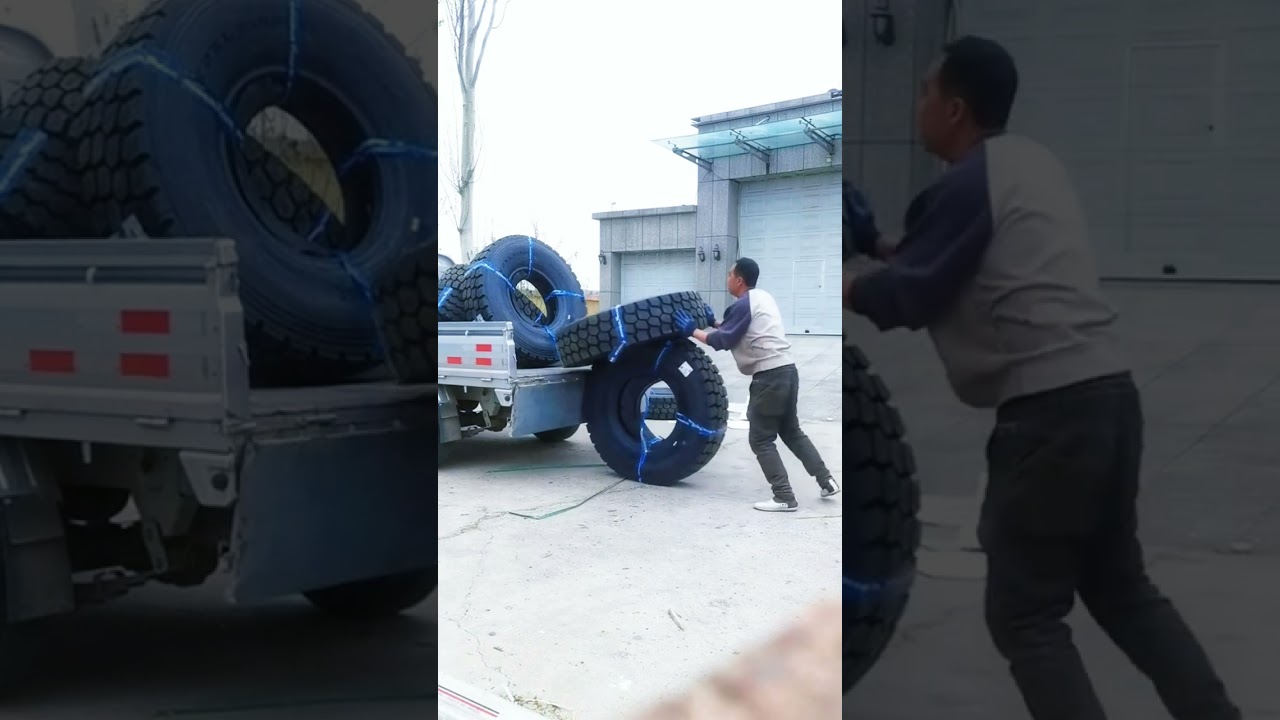 A labor saving tire loading process- Good tools and machinery make work easy