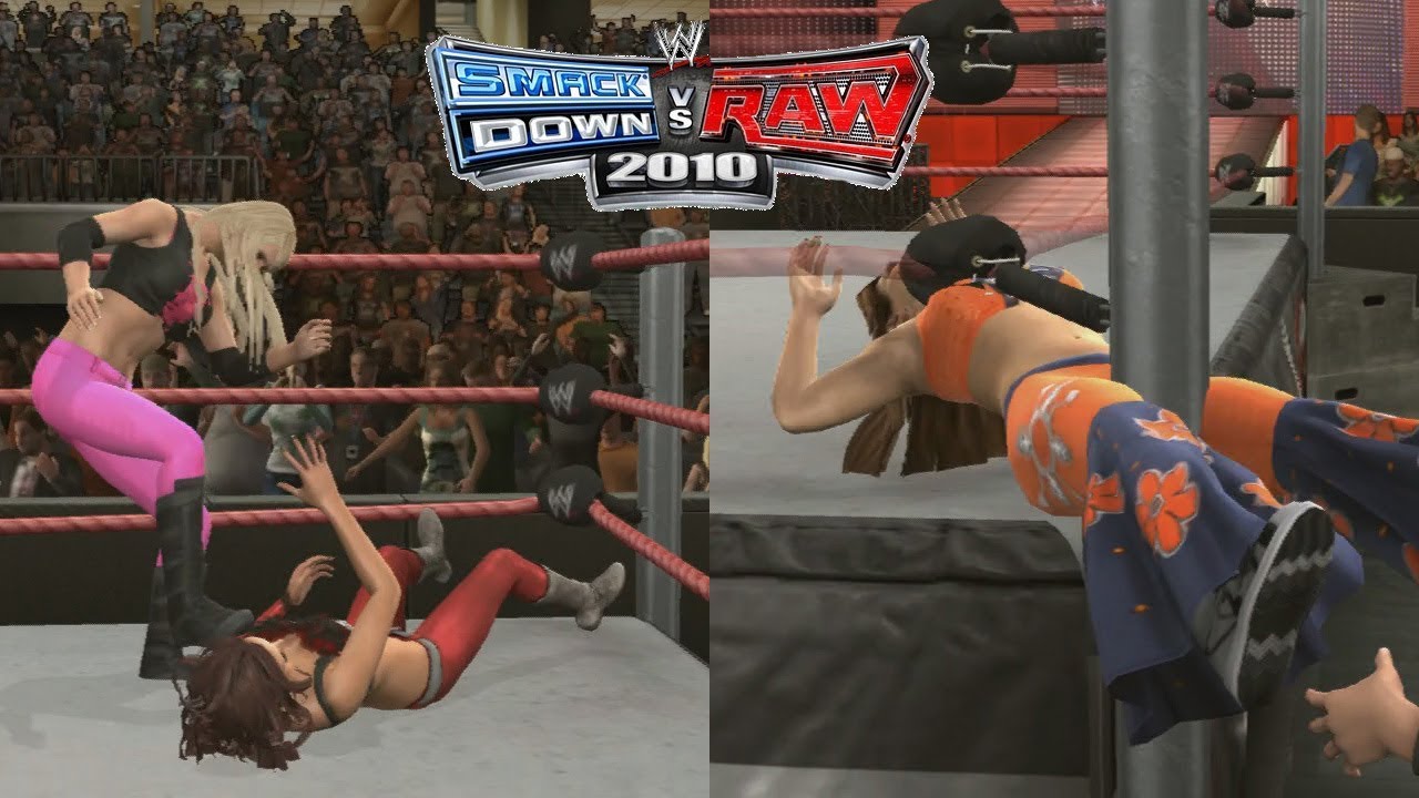 Smackdown vs Raw 2010 | All Divas Low Blow With The Post
