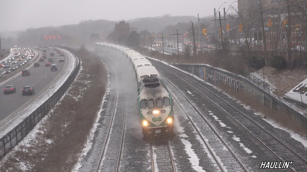 FAST VIA Rail Trains and GO Trains In The Snow Part 2!! Rush Hour During the Storm