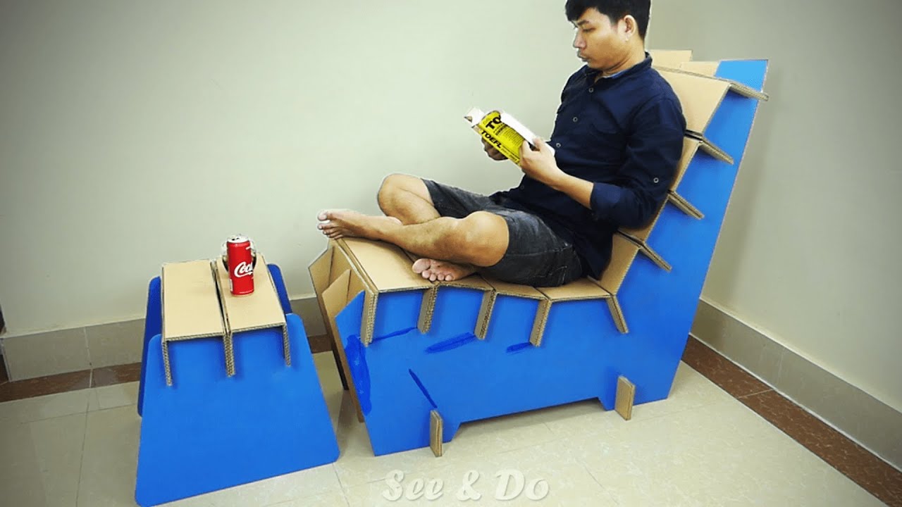 Comment faire une chaise longue en carton  Meubles en carton bricolage
