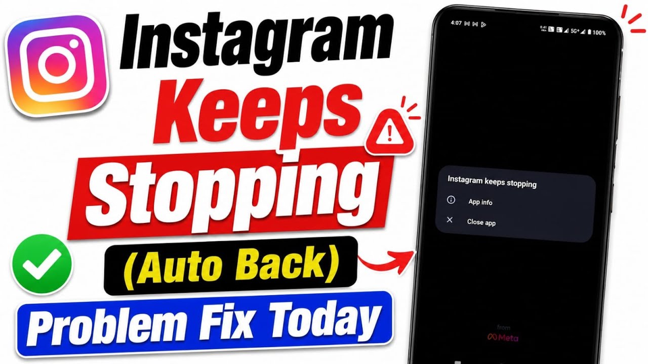 Instagram Auto back Problem Today || Fix Instagram Keeps Stopping Problem Today || Insta Auto back