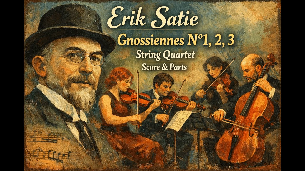 Erik Satie - Gnossiennes Nº1, 2, 3. String Quartet. Score and Parts.