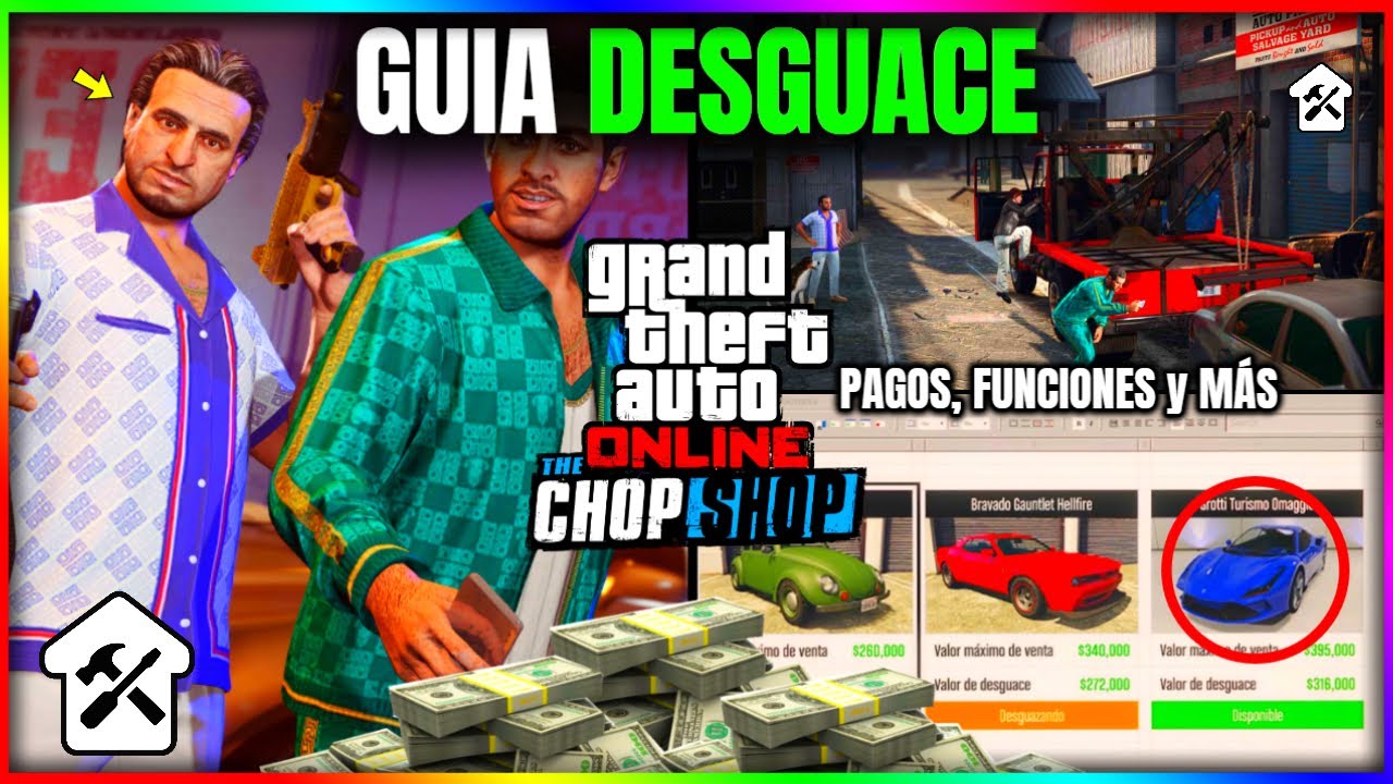 GTA5 Online - NUEVO DESGUACE! GUIA DE DINERO! TODOS LOS DETALLES, ¿VALE LA PENA? NUEVO DLC CHOP SHOP