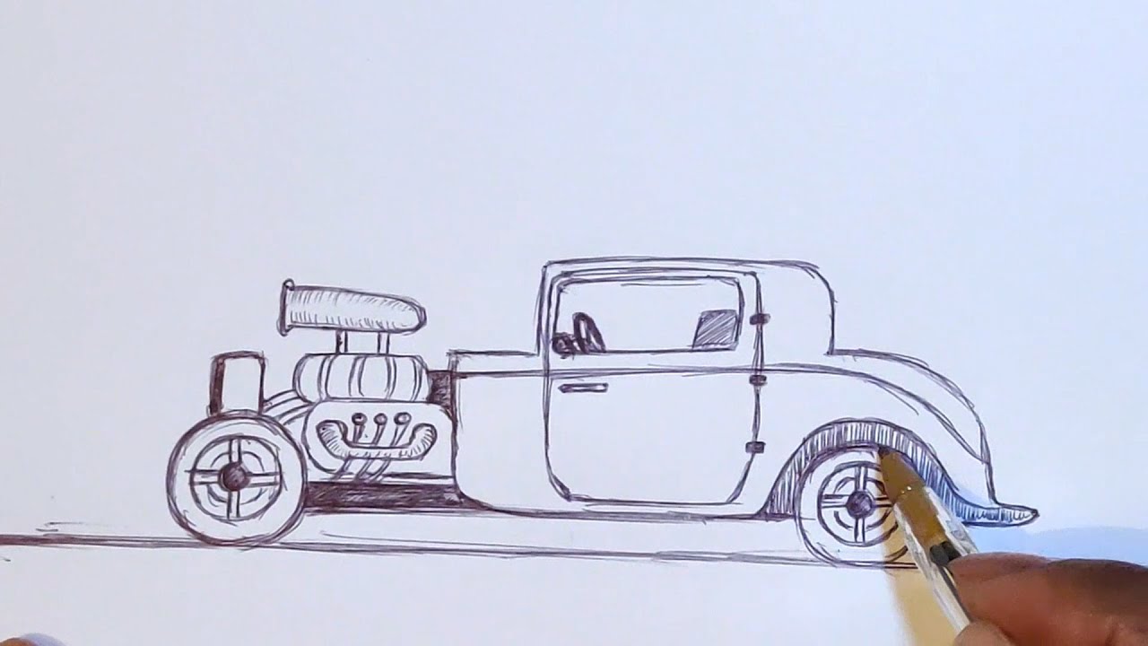 How to Draw a Classic Hot Rod so Easy