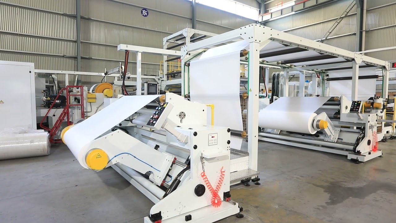 NTH1750 Shaftless unwind & auto grab shaft rewind laminator applied for nonwoven &PE film lamination