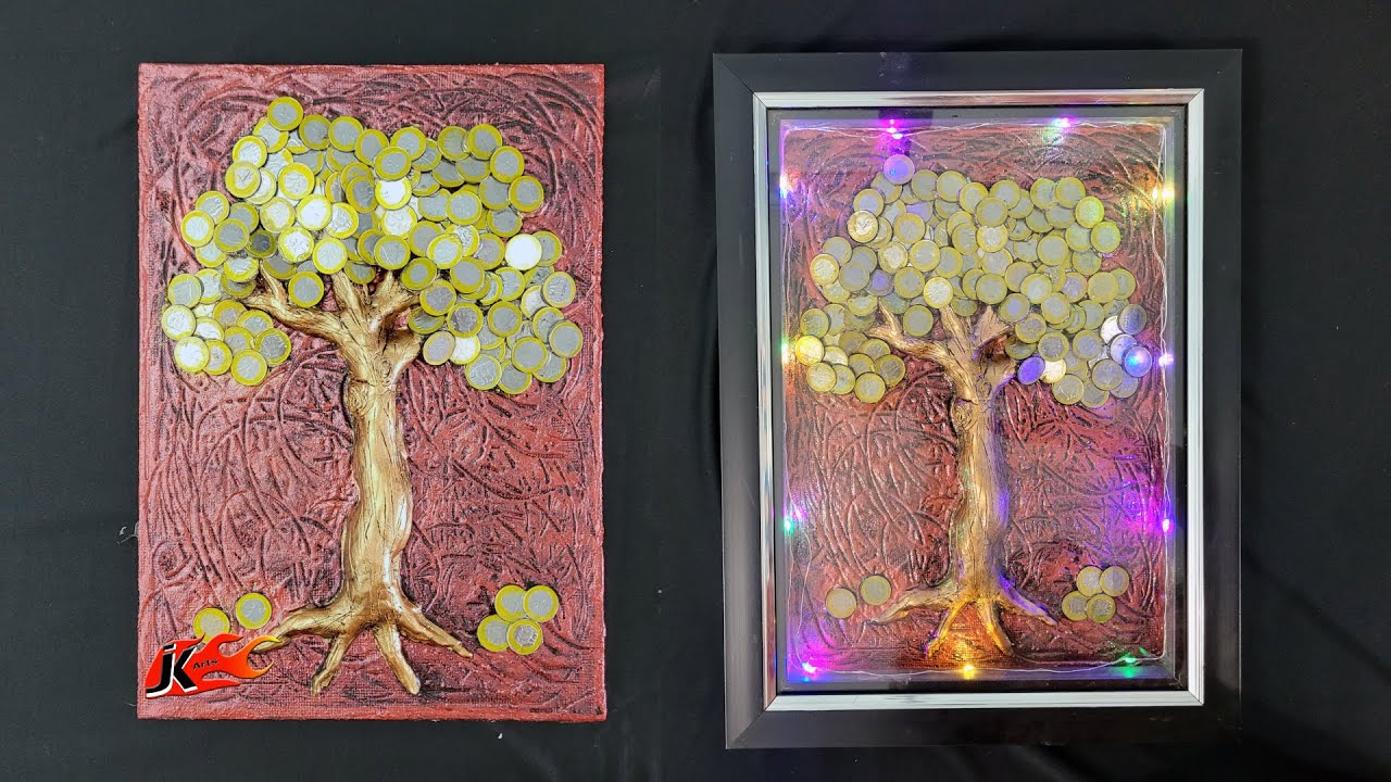 Money Tree | Tree With Coins | How to make handmade gift | Coin Art | Home Decor | JK Arts 1976