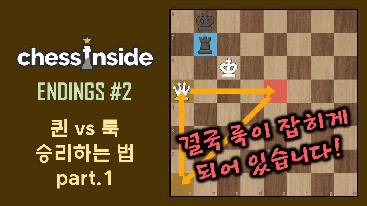 퀸 vs 룩 승리하는 방법! 결국 룩이 잡히게 되어 있습니다 - 필리도어(Philidor) 포지션