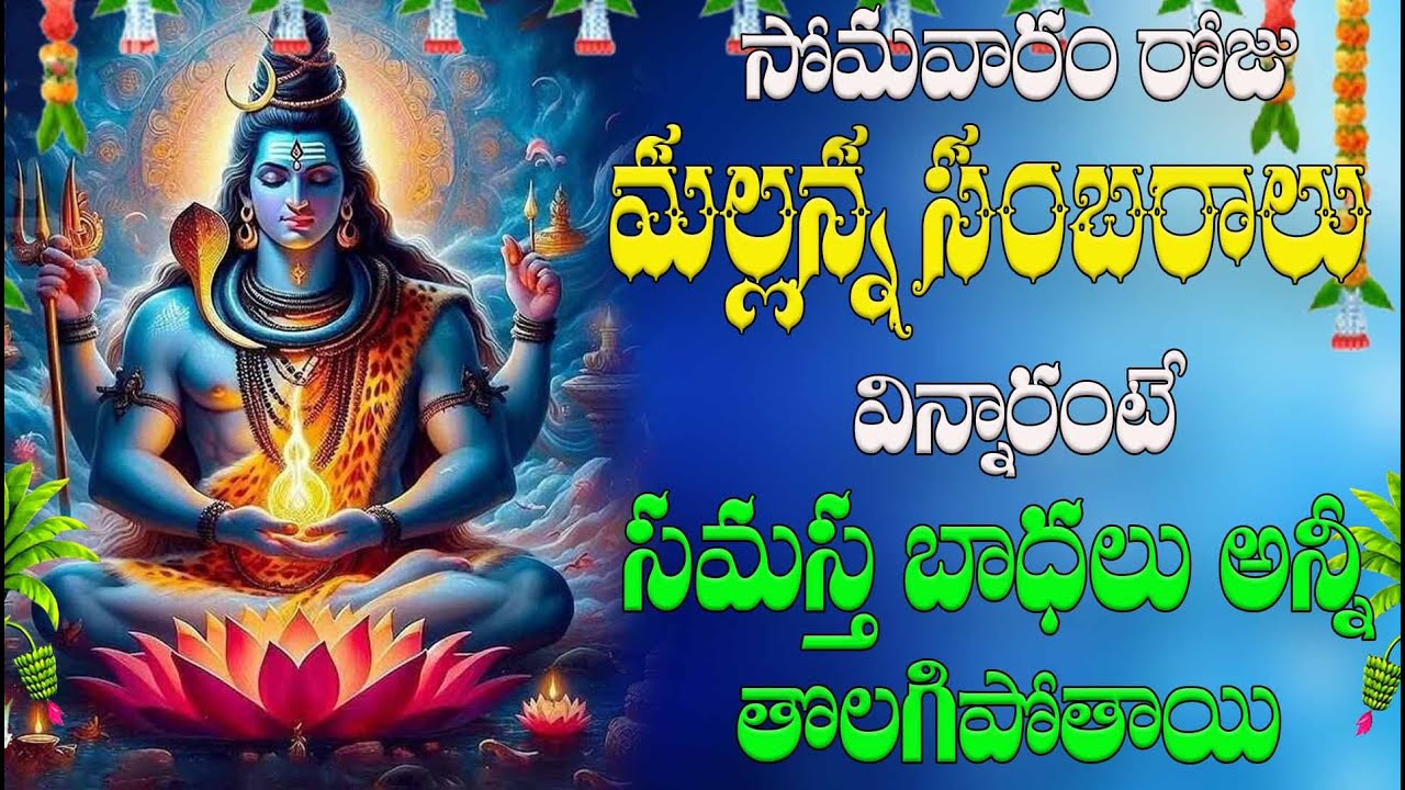 సోమవారం రోజు మల్లన్న సంబరాలు  విన్నారంటే సమస్త బాధలు  అన్నీ  తొలగిపోతాయి