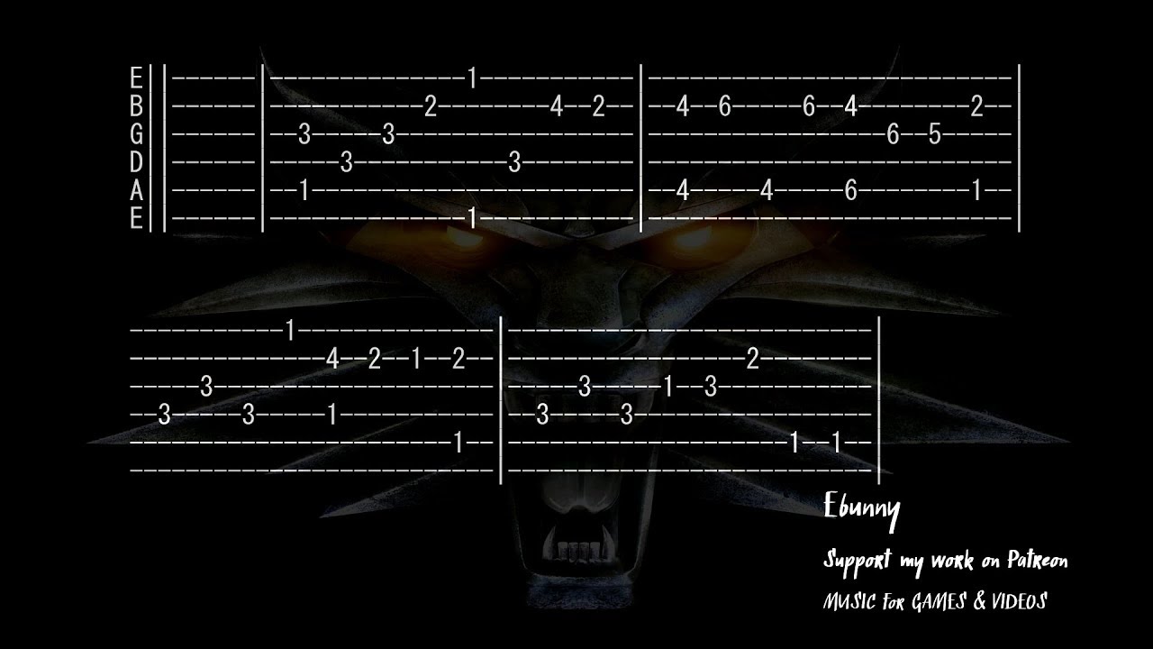 Toss A Coin To Your Witcher (Jaskier Song) -  [Full Acoustic Guitar Tab by Ebunny] Fingerstyle