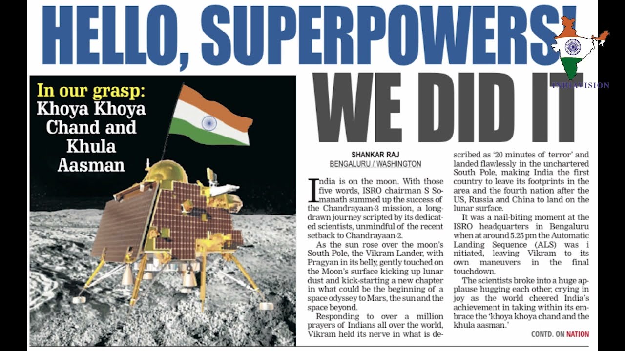 Chandrayaan 3 Print Media all over the world, India and Denmark