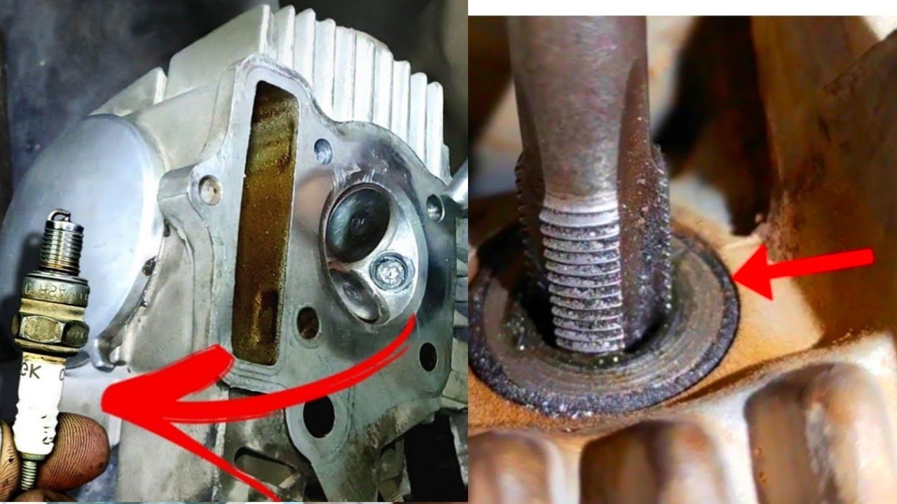 How To Repair Spark plug Thread of motorcycle head .