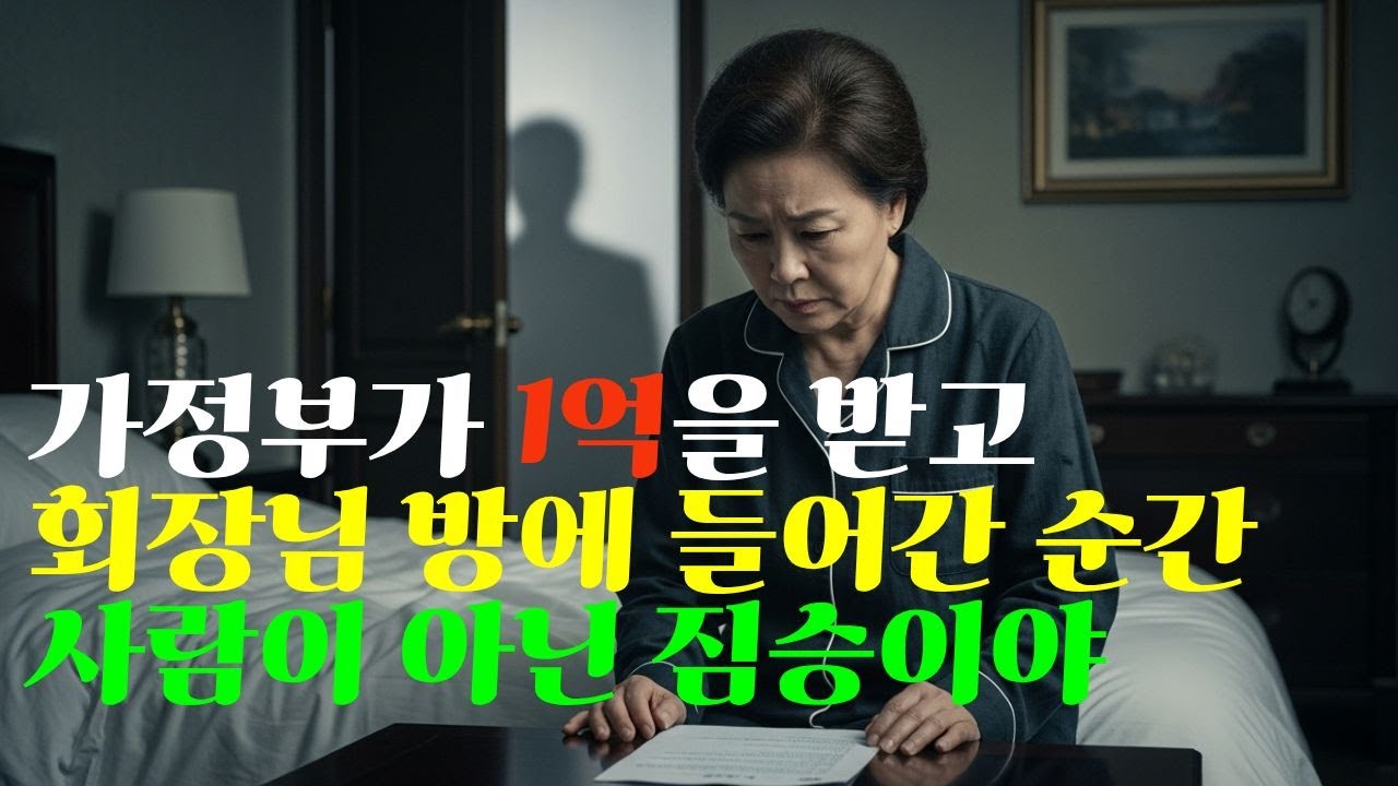 가정부가 1억을 받고 회장님 방에 대신 들어간 순간, 사람이 아닌 짐승이야