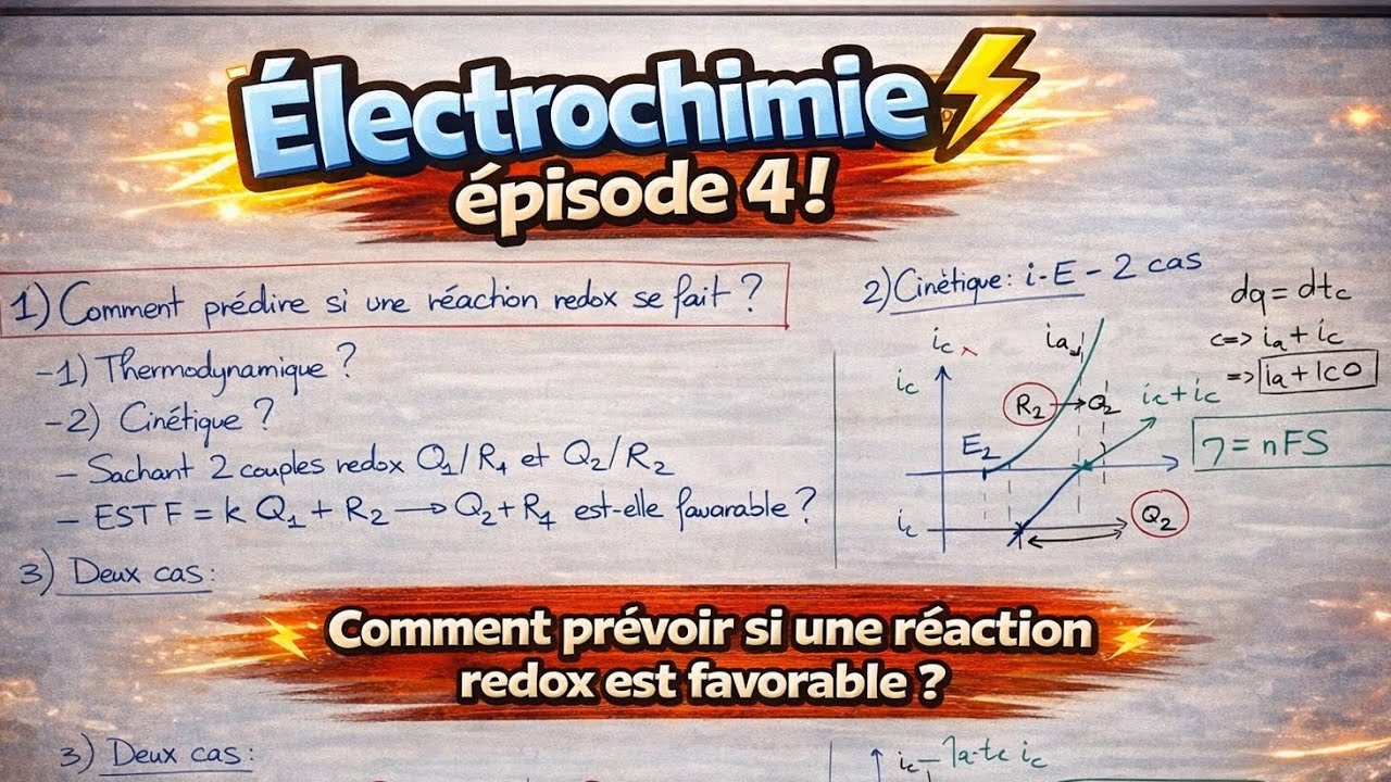 ⚡️ Cinétique électrochimique (4/n) : La réaction redox est-elle favorable ? 