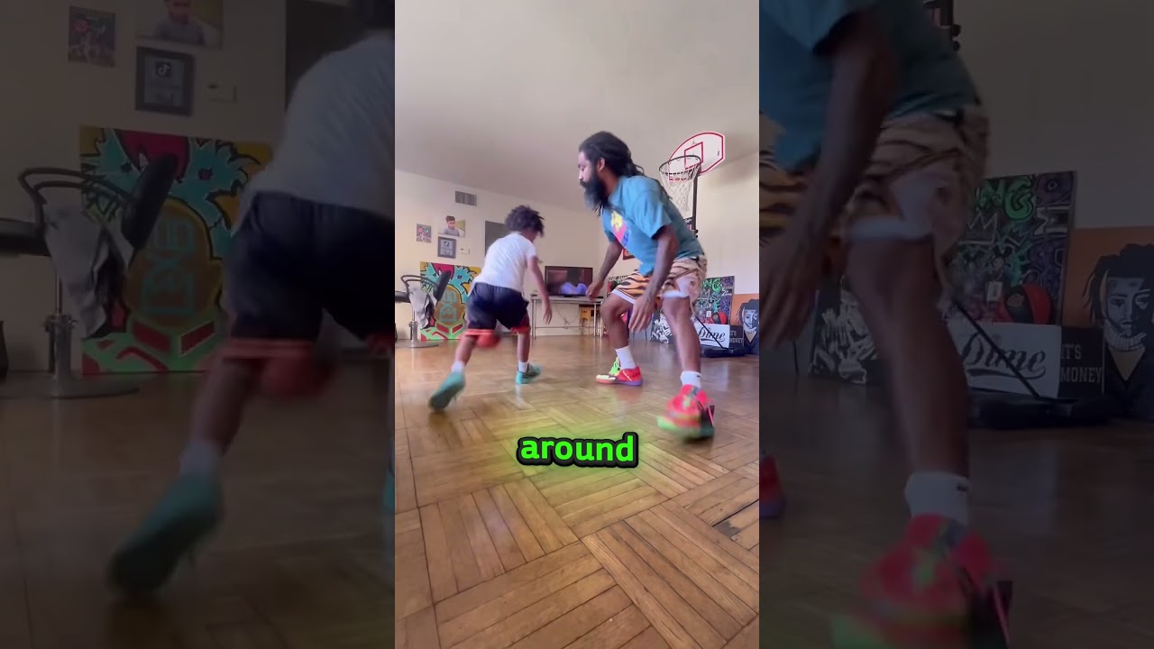 His dad never taught him this move and was shocked 😭#basketball | @hooplordjr (TT)