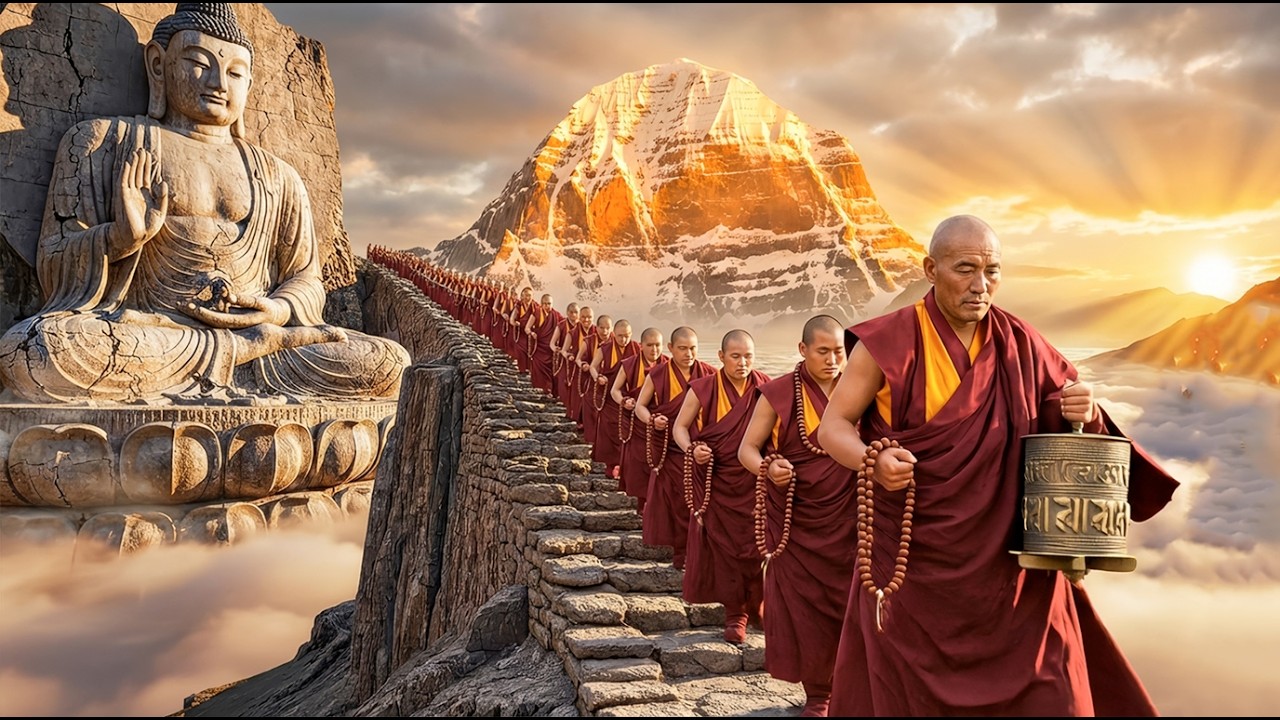 Mount Kailash Awakens — Tibetan Monks Chant Beneath Giant Stone Gods