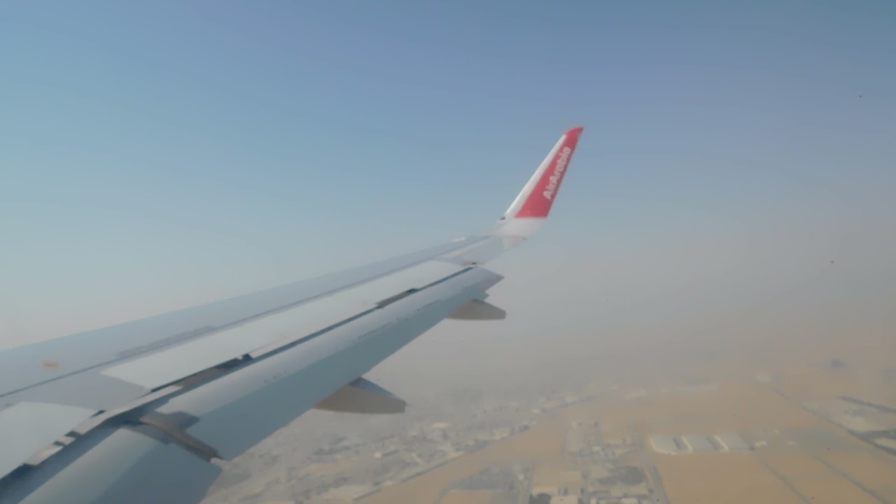 هبوط رائع من العربية للطيران بمطار الشارقة الدولي بدولة الامارات العربية المتحدة أغسطس 2021