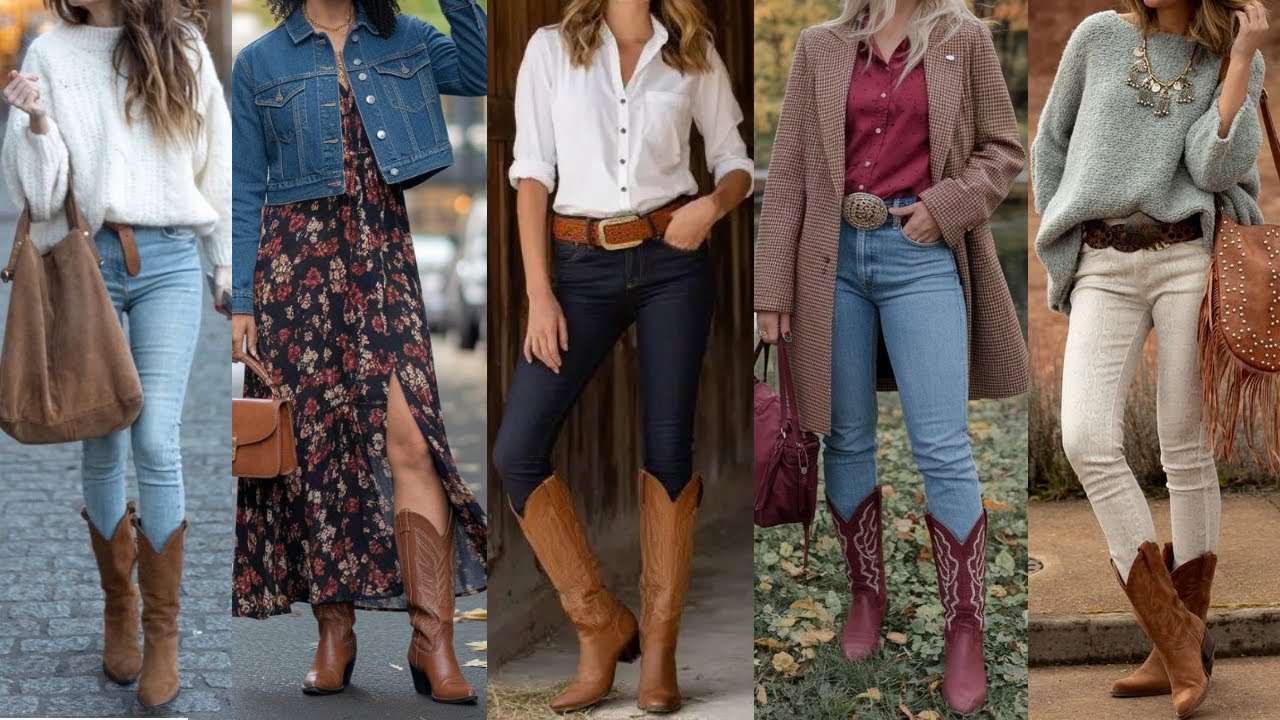 Así se Llevan las BOTAS COWBOY ESTE AÑO/ Outfits Modernos y Elegantes