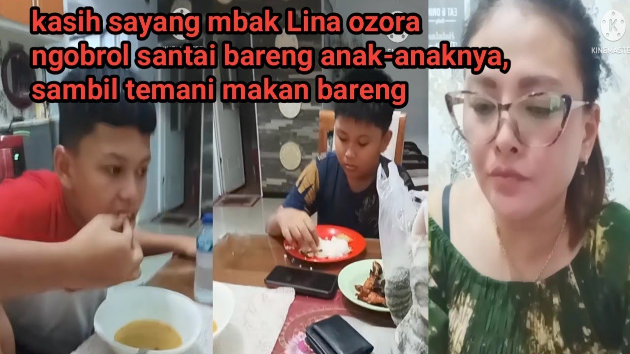 kasih sayang mbak Lina ozora ngobrol santai bareng anak-anaknya, sambil temani makan bareng