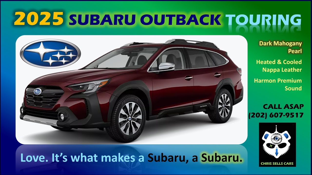 2025 Subaru Outback Touring AWD Dark Mahogany Pearl Black Nappa Heated Cooled Leather EyeSight LDA