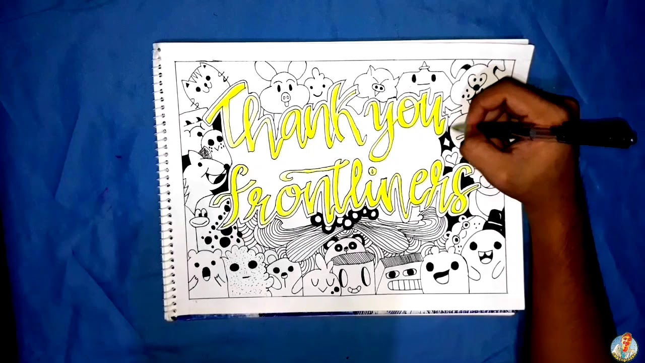 Thank you Frontliners. Doodle Art message💕