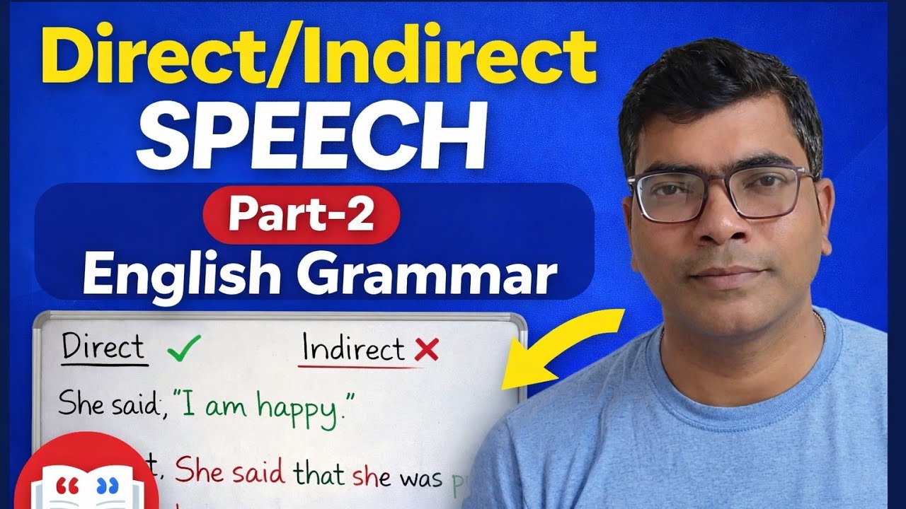 Direct Indirect Speech Part - 2 English Grammar. 
