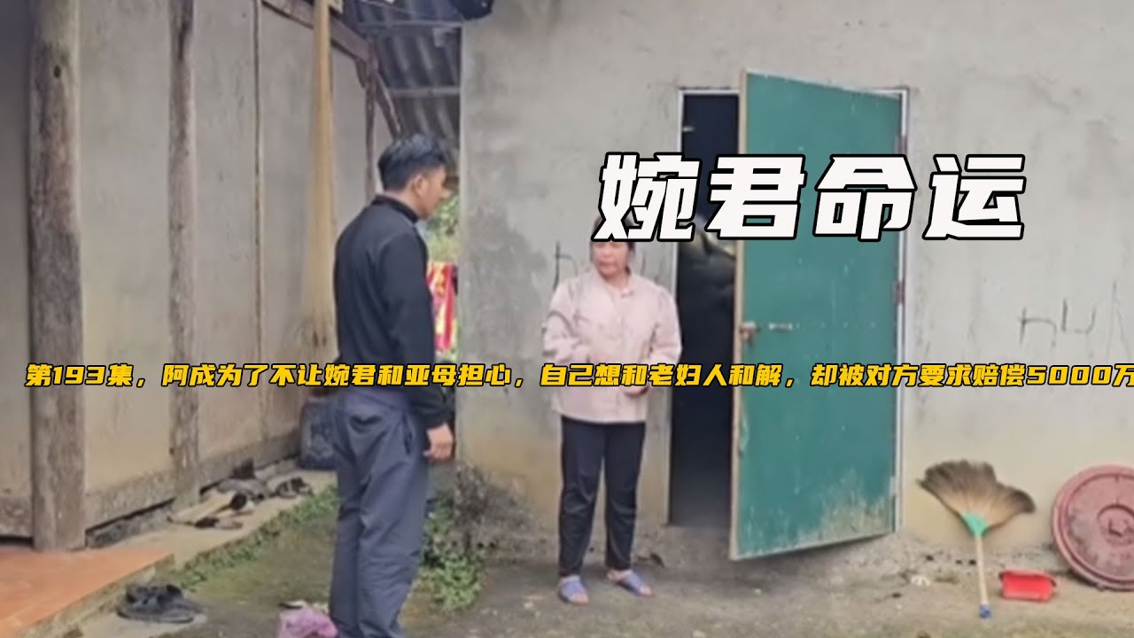 第193集，阿成爲了不讓婉君和亞母擔心，自己想和老婦人和解，卻被對方要求賠償5000萬《婉君命運》