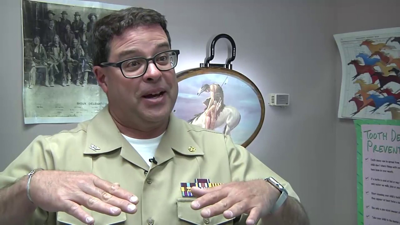 Dentist Capt. Jose Rodriguez of the Pine Ridge Hospital loves his work