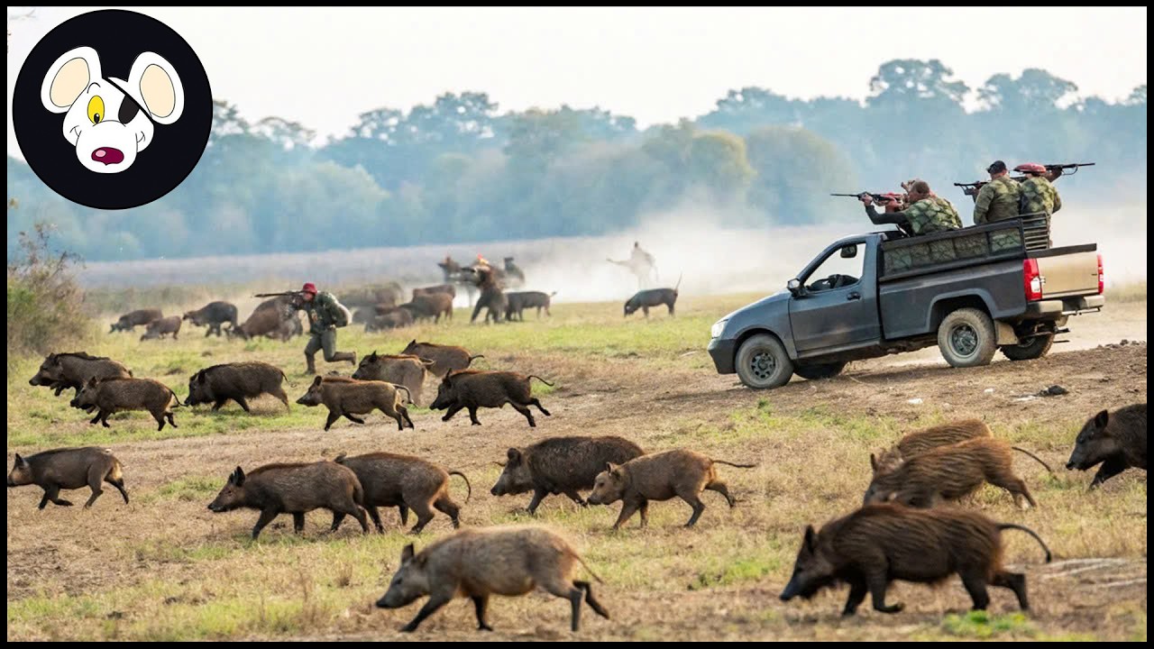 Unexpected Boar Hunt in Wide Fields - Unexpected Wild Boar Run Too Exciting | Wild Boar Hunt