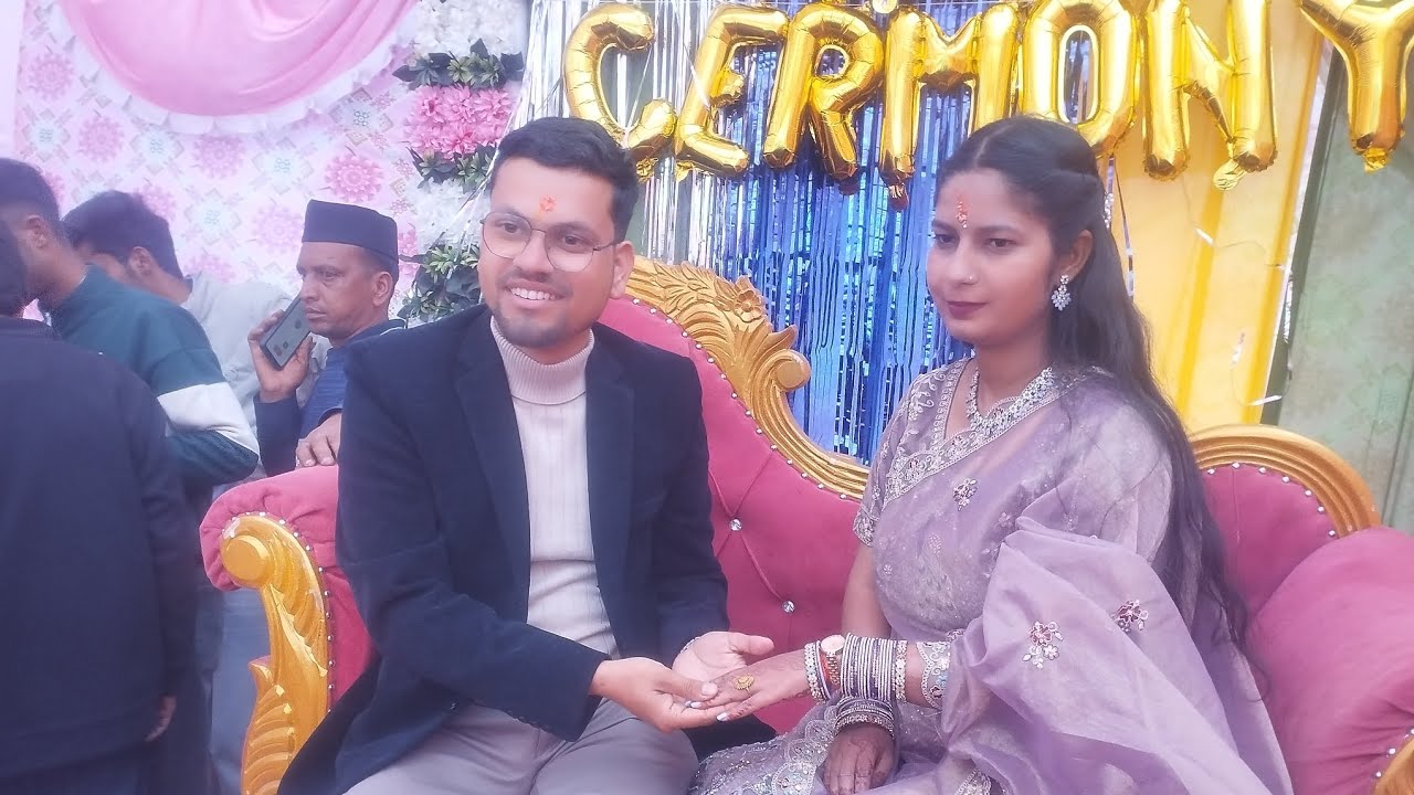 # RING CEREMONY ♥️💕🌺 # 😍POOJA ENGAGED WITH PRASHANT💐💐💐💐
